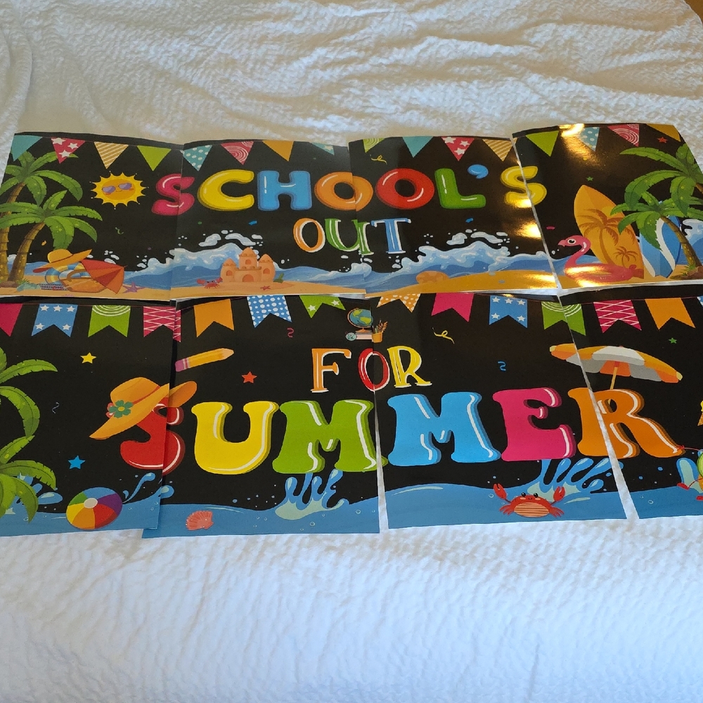 Colorful Kids Swim Banner 8 Pages To Make Schools Out For Summer, Comes W/ Dots